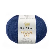 фото пряжа мериносовая gazzal wool 175 (газзал вул 175) 327 темно синий