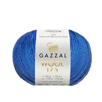 фото пряжа мериносовая gazzal wool 175 (газзал вул 175) 325 синий электрик