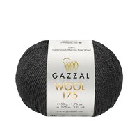 фото пряжа мериносовая gazzal wool 175 (газзал вул 175) 304 черный