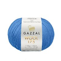 фото пряжа мериносовая gazzal wool 175 (газзал вул 175) 324 голубой
