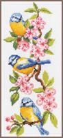 фото pn-0011832 набор для вышивки крестом vervaco birds on blossoms "птицы на цветах" 