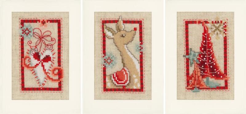 pn-0154080 набор для вышивания крестом (открытки) vervaco christmas symbols "рождественские символы" | интернет-магазин Елена-Рукоделие