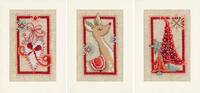 pn-0154080 набор для вышивания крестом (открытки) vervaco christmas symbols "рождественские символы" | интернет-магазин Елена-Рукоделие