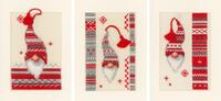 pn-0157032 набор для вышивания крестом (открытки) vervaco christmas elf "рождественский эльф" | интернет-магазин Елена-Рукоделие
