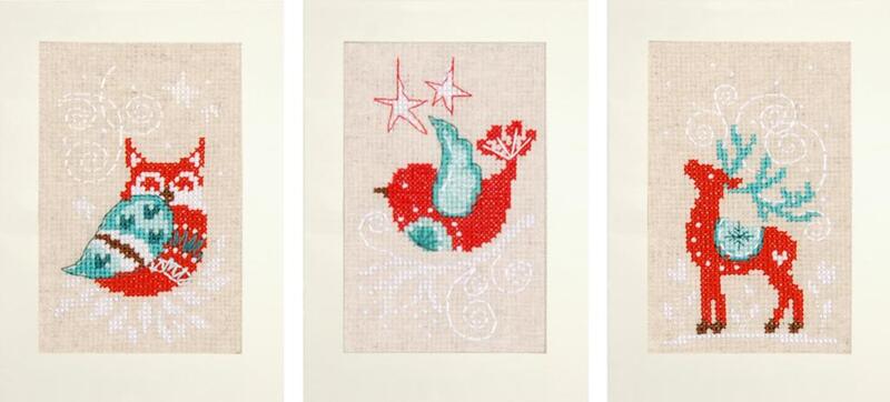 pn-0158162 набор для вышивания крестом (открытки) vervaco winter scenes "зимние пейзажи" | интернет-магазин Елена-Рукоделие