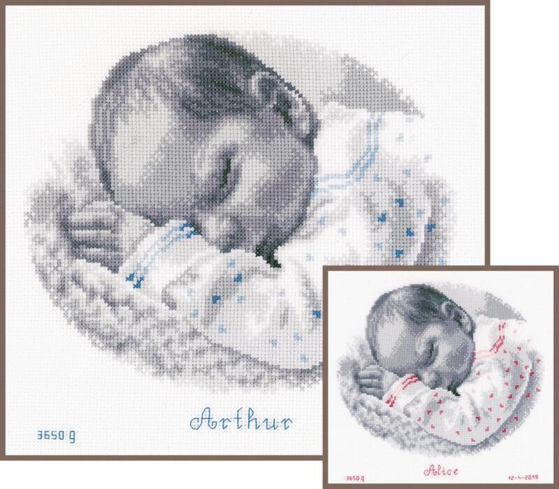 pn-0169612 набор для вышивания vervaco спящий ребенок, 25х24, аида 14, счетный крест | интернет-магазин Елена-Рукоделие