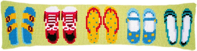pn-0188105 набор для вышивания крестом (подушка) vervaco summer shoes "летние туфли"  | интернет-магазин Елена-Рукоделие