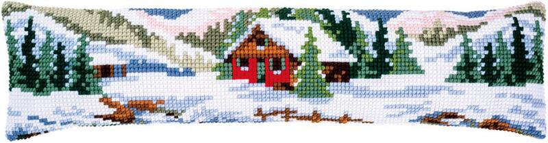 pn-0188593 набор для вышивания крестом (подушка) vervaco winter scenery "зимний пейзаж" | интернет-магазин Елена-Рукоделие