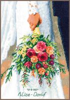 фото pn-0189338 набор для вышивки крестом vervaco bridal bouquet "свадебный букет"