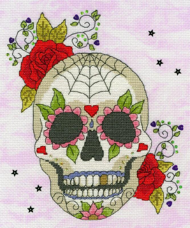 xbd8 набор для вышивания крестом sugar skull "череп" bothy threads | интернет-магазин Елена-Рукоделие
