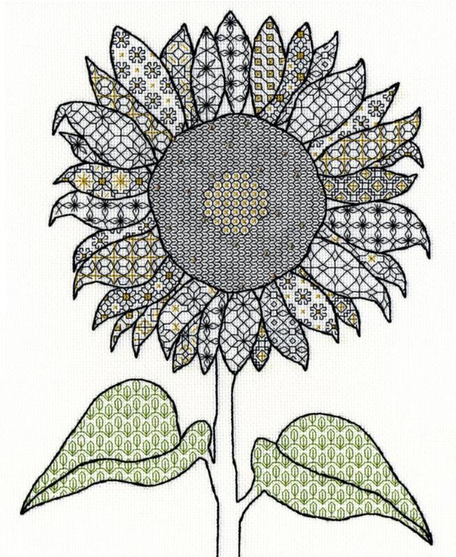 XBW1 Набір для вишивання хрестом Blackwork Sunflower "Соняшник" Bothy Threads | інтернет-магазин 'Елена-Рукоделие'