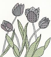 XBW8 Набір для вишивання хрестом Blackwork Tulips "Тюльпани" Bothy Threads | інтернет-магазин 'Елена-Рукоделие'