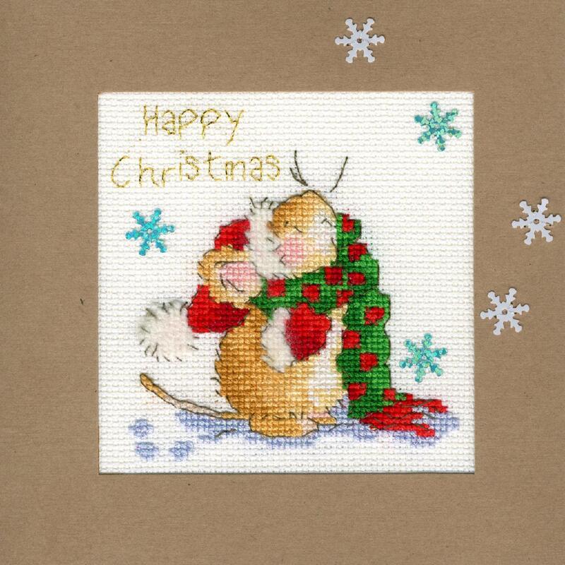 xmas18 набор для вышивания крестом (рождественская открытка) counting snowflakes " подсчет снежинок" bothy threads | интернет-магазин Елена-Рукоделие