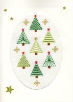 фото xmas23 набор для вышивания крестом (рождественская открытка) christmas forest "рождественский лес" bothy threads
