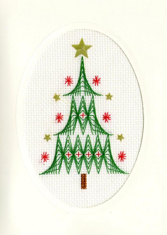 xmas24 набор для вышивания крестом (рождественская открытка) christmas tree "рождественская елка" bothy threads | интернет-магазин Елена-Рукоделие