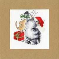 фото xmas26 набор для вышивания крестом (рождественская открытка) under the mistletoe "под омелой" bothy threads