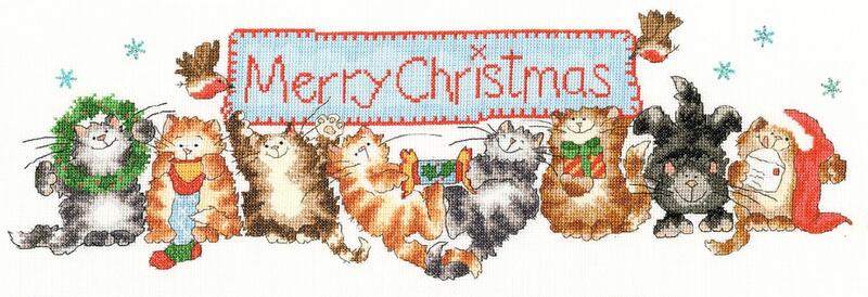 xms30 набор для вышивания крестом merry catmas "веселые кошки" bothy threads | интернет-магазин Елена-Рукоделие