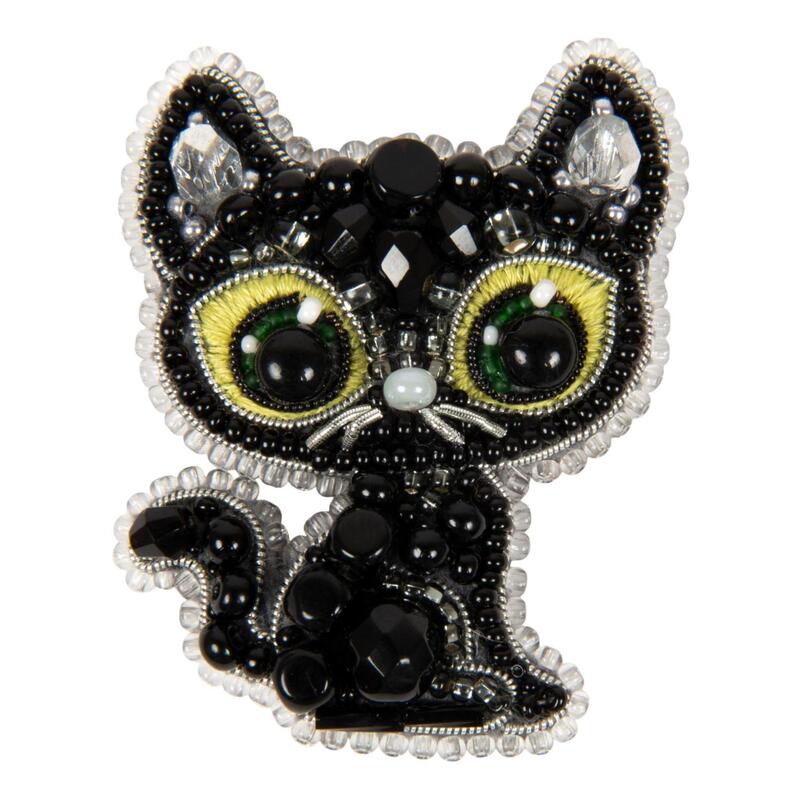 бп-330 набор для изготовления броши crystal art "чёрный кот" | інтернет-магазин 'Елена-Рукоделие'