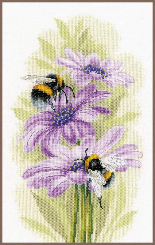 pn-0191874 набор для вышивки крестом lanarte dancing bees "танцующие пчелы" | интернет-магазин Елена-Рукоделие