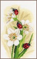 фото pn-0191875 набор для вышивки крестом lanarte ladybug parade "парад божьих коровок"