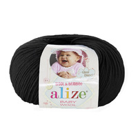alize baby wool / ализе беби вул 60 черный | интернет-магазин Елена-Рукоделие