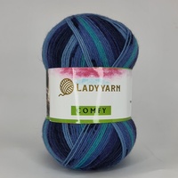 носочна пряжа lady yarn comfy синє-блакитний | интернет-магазин Елена-Рукоделие