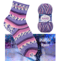 носочная пряжа nako boho concept 82456 purple rain | интернет-магазин Елена-Рукоделие