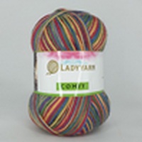 носочная пряжа lady yarn comfy радуга | интернет-магазин Елена-Рукоделие