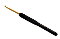 крючок для вязания с черной силиконовой ручкой и золотистым наконечником 3.5 | интернет-магазин Елена-Рукоделие