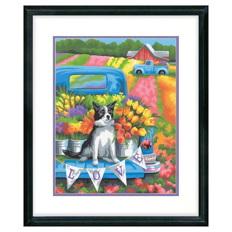 73-91775 Набір для малювання фарбами за номерами "Собака квітник" Dimensions | інтернет-магазин 'Елена-Рукоделие'
