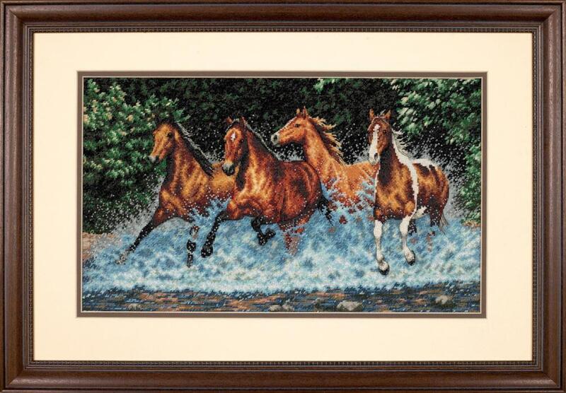 35214 Набір для вишивання хрестом DIMENSIONS Galloping Horses "Біжуть коні" | інтернет-магазин 'Елена-Рукоделие'
