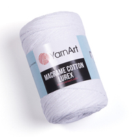 yarnart macrame cotton lurex / ярнарт макраме коттон люрекс 721 білий | интернет-магазин Елена-Рукоделие