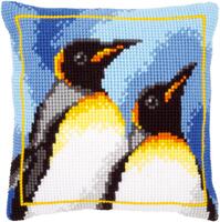 фото pn-0147725 набір для вишивання хрестом (подушка) vervaco "королівські пінгвіни"	