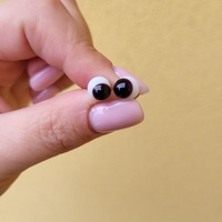 очі для іграшок косі, скло 8мм чорні | интернет-магазин Елена-Рукоделие