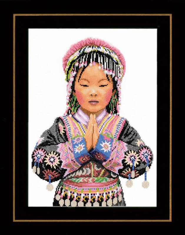 pn-0200962 набір для вишивки хрестом lanarte "дівчина тайського горного племені" | інтернет-магазин 'Елена-Рукоделие'