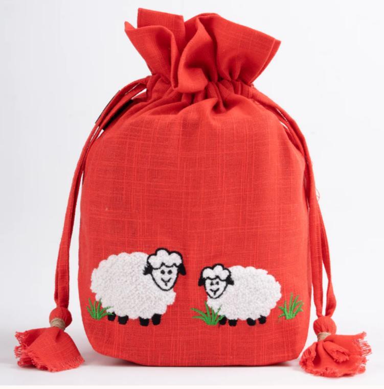 350697 сумка для рукоділля red (червоний) lantern moon ikat ткань knitpro	 | інтернет-магазин 'Елена-Рукоделие'
