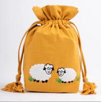350698 сумка для рукоділля mustard (гірчиця) lantern moon ikat ткань knitpro	 | інтернет-магазин 'Елена-Рукоделие'