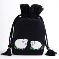 350699 сумка для рукоділля black (чорний) lantern moon ikat ткань knitpro	 | інтернет-магазин 'Елена-Рукоделие'